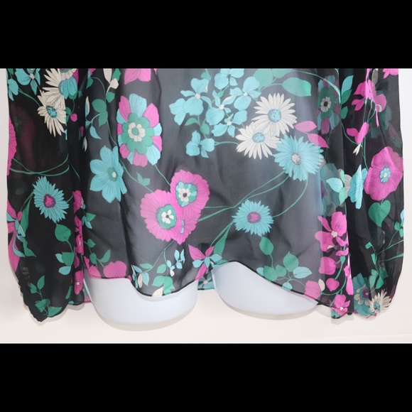 NWT Emilio Pucci Sheer Floral Peasant Top Sz Large - Picture 4 of 12